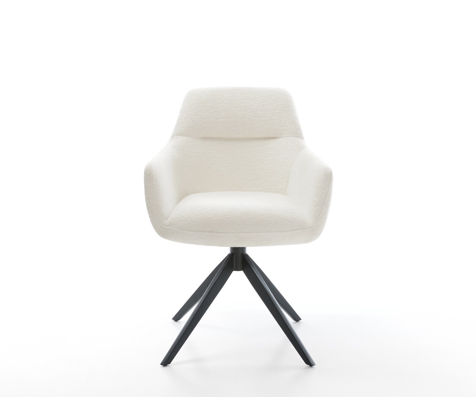 Въртящ се стол Pejo-Flex Bouclé Soft Beige Кръстосана рамка широка Черно 360° завъртане Люлееща се функция Ядро от джобни пружини 2