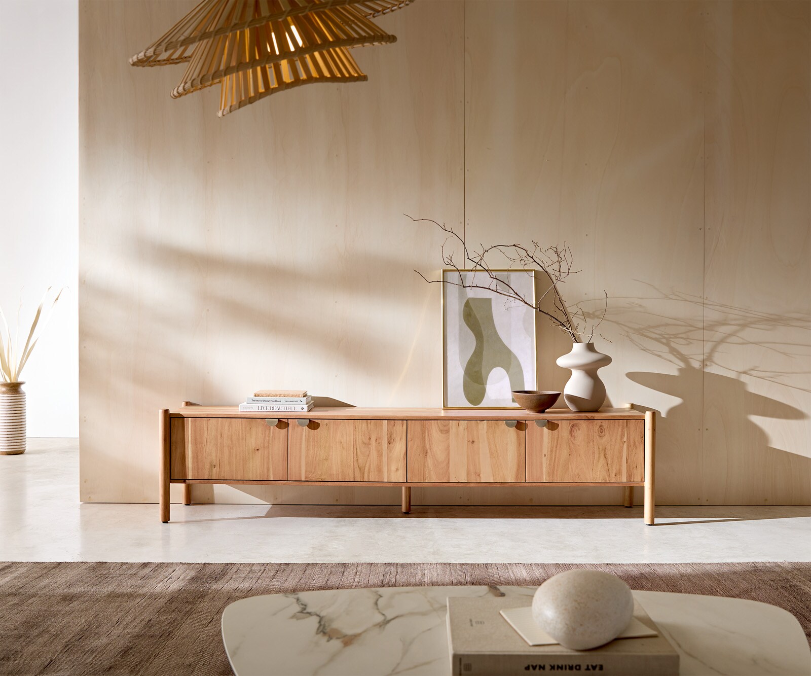 ТВ шкаф 200 cm Акация Aura 4 Врати Caius 1 ТВ шкаф 200 cm Акация Aura 4 Врати Caius 1