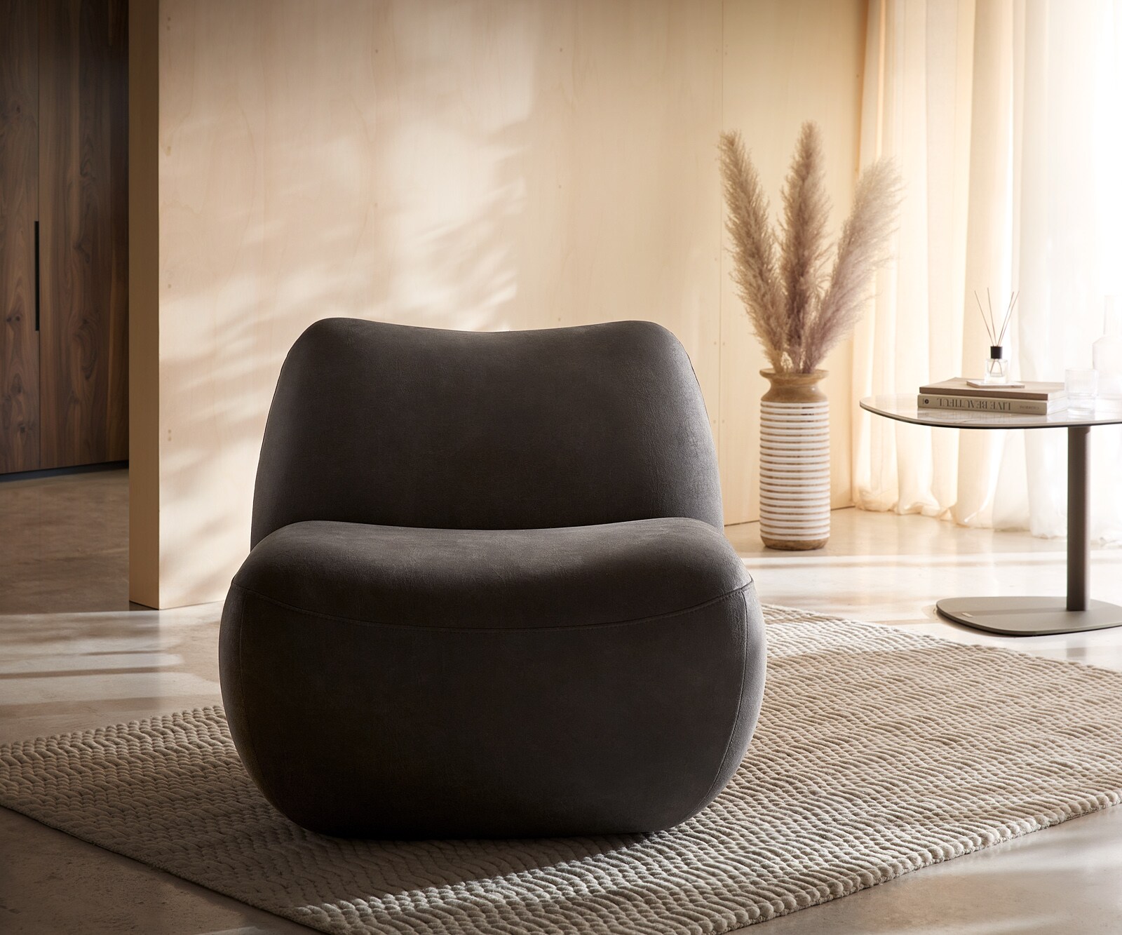 Кресло Zena 75x85 cm микрофибър антрацит реколта 6