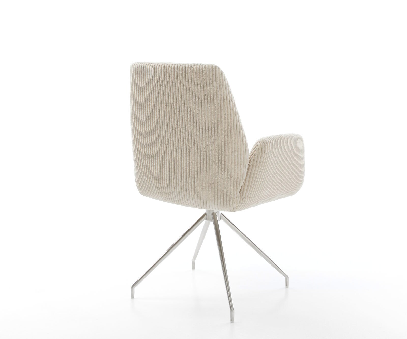 Врътящ се стол Корд Бежов Конус крак кръгъл Неръждаема стомана 180° въртящ се Zoa-Flex 4