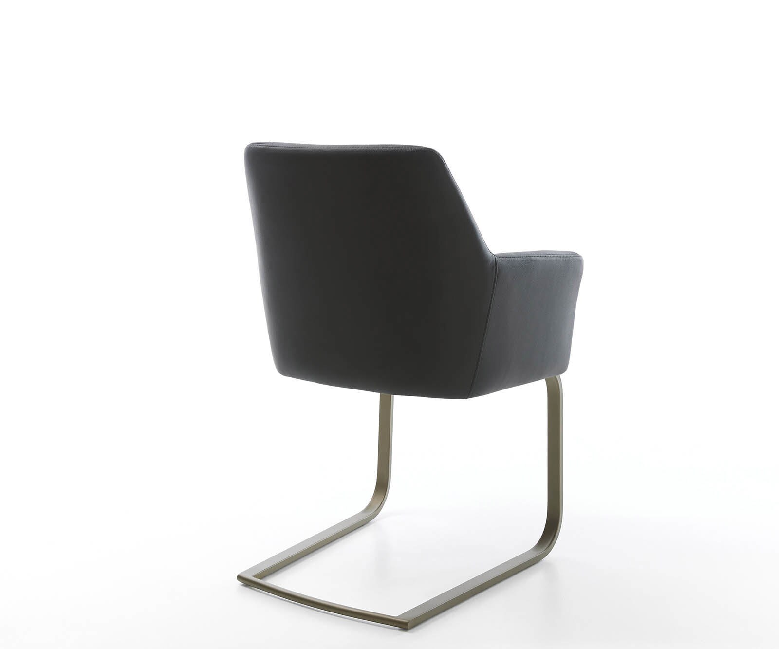 Люлеещ стол с подлакътници Естествена кожа Черен Конзолен крак плосък  Титан Покет пружина Xana-Flex 5 Люлеещ стол с подлакътници Естествена кожа Черен Конзолен крак плосък  Титан Покет пружина Xana-Flex 5