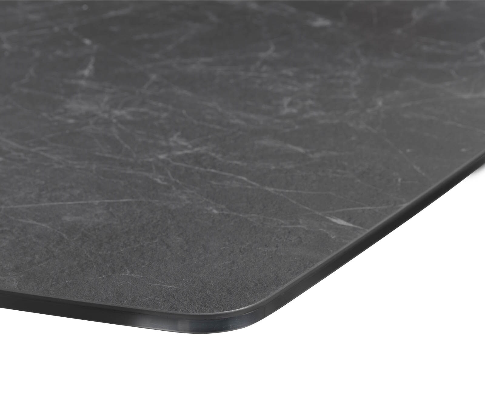 Маса Bootsform 200x100 Keramik Laminam® Nero Greco Антрацит Метал под ъгъл Черен Edge 4