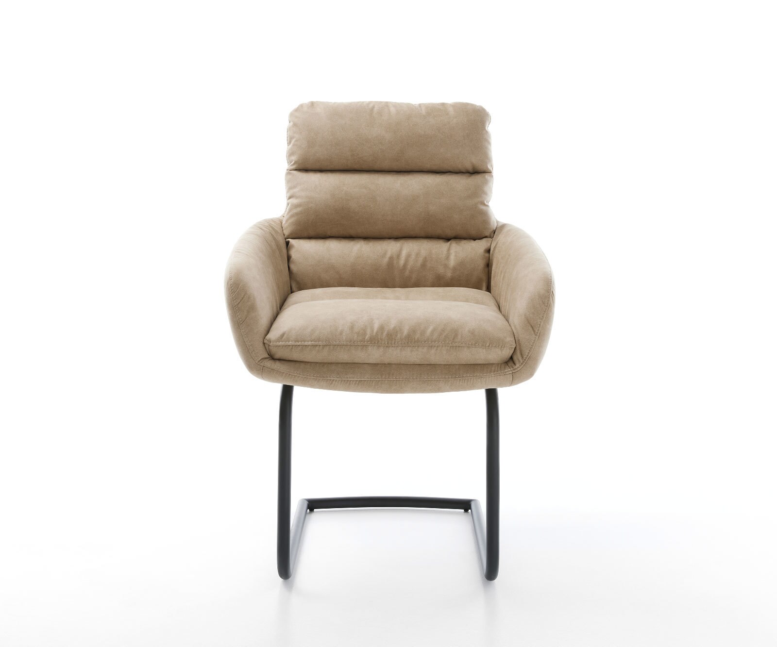 Люлеещ стол с подлакътници Бежов Винтидж Конзолен крак кръгъл Черен Abelia-Flex 2