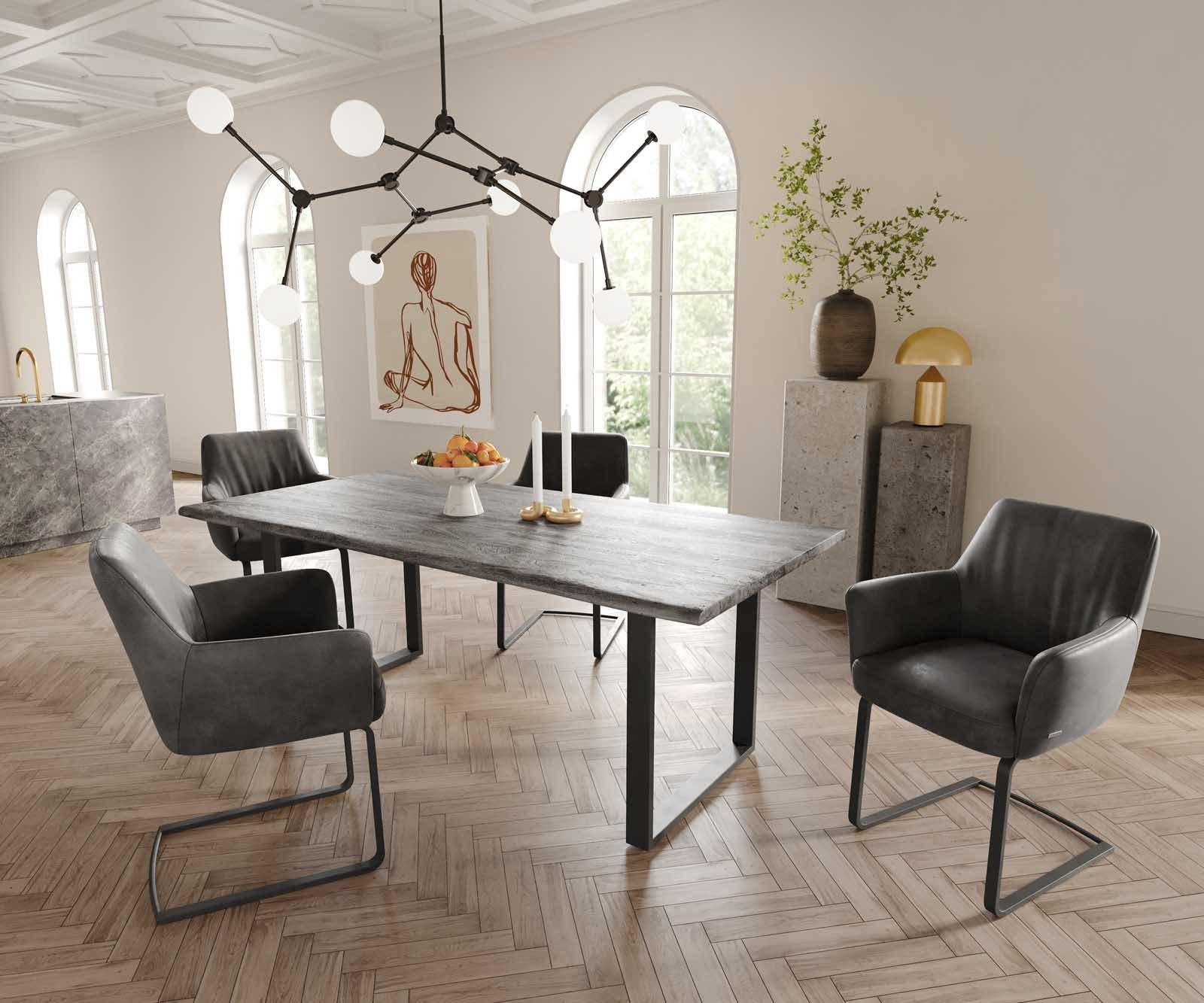 Люлеещ стол с подлакътници Антрацит Винтидж Конзолен крак плосък Черен Покет пружина Xana-Flex 4 Люлеещ стол с подлакътници Антрацит Винтидж Конзолен крак плосък Черен Покет пружина Xana-Flex 4