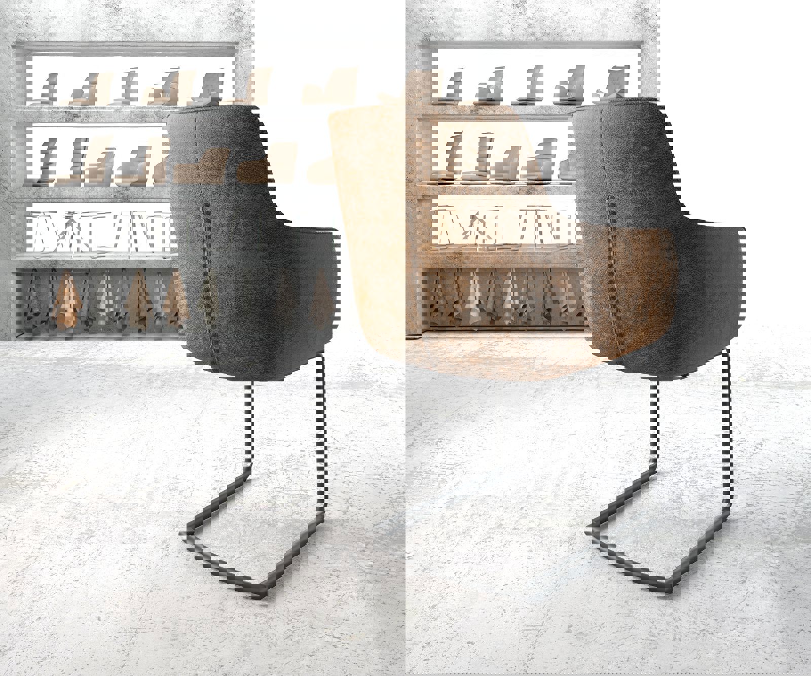 Въртящ се стол Pejo-Flex кафяв античен конзолен кръгъл черен 3