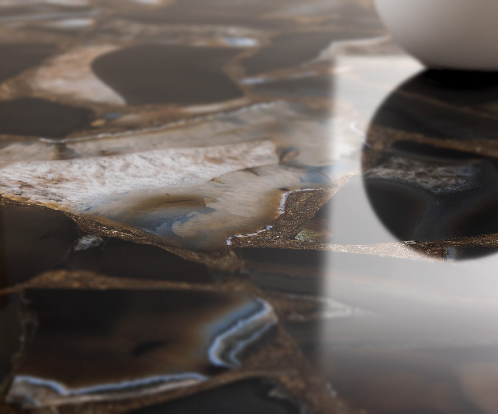 Edge Овална маса за хранене 280x130 керамика Iris FMG Agatablack Pilier неръждаема стомана графит 4