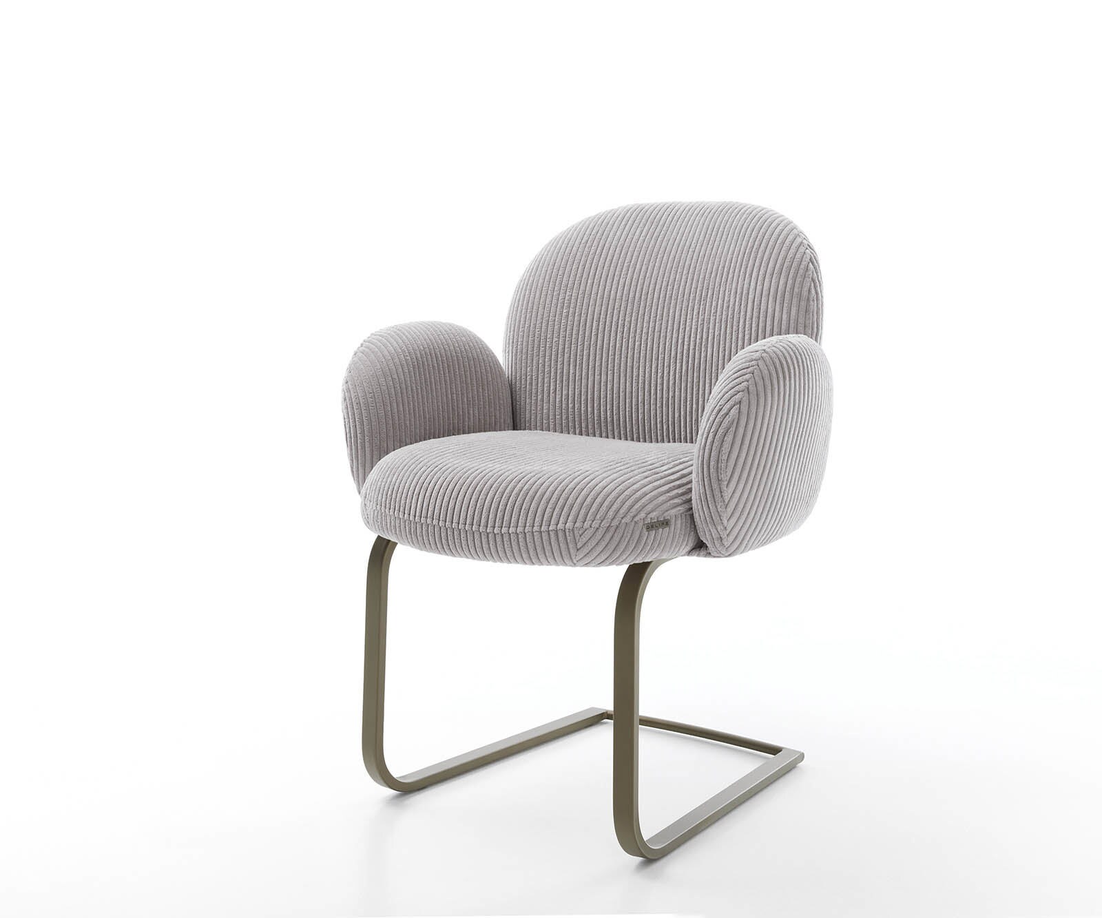 Люлеещ стол с подлакътници Корд Сребристо сив Конзолен крак плосък  Титан Покет пружина Nube-Flex 1