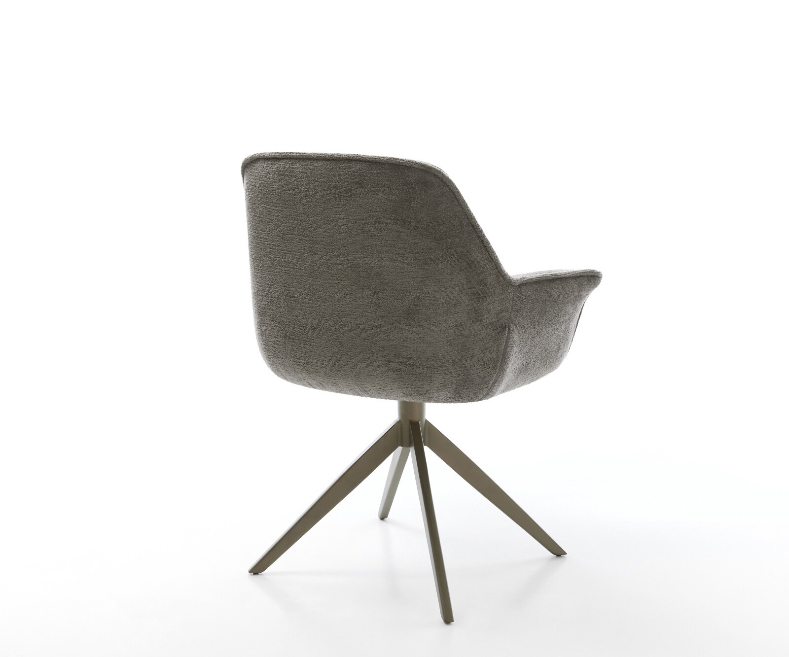 Въртящ се стол Keila-Flex с подлакътници Bouclé Soft mud Кръстосана рамка широка Ефектно покритие Titanium 360° въртене Люлееща се функция 5