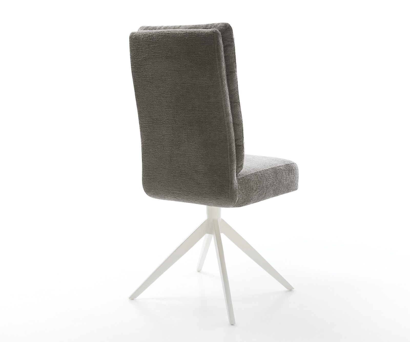 Въртящ се стол Pela-Flex Bouclé Soft Mud Кръстосана рамка широка Бяла 360° въртене Люлееща се функция Ядро от джобни пружини 5