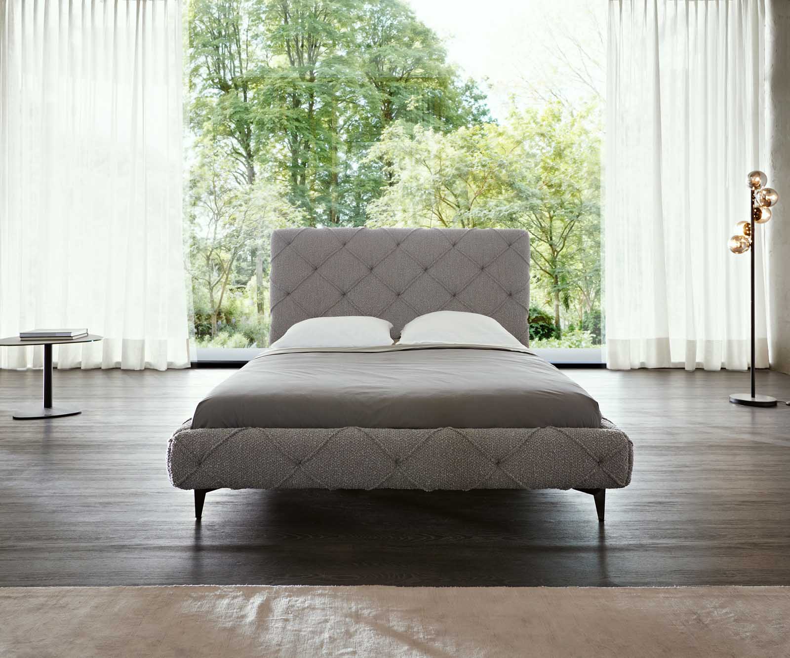Тапицирано легло Nayara 140x200 cm bouclé silver grey 3