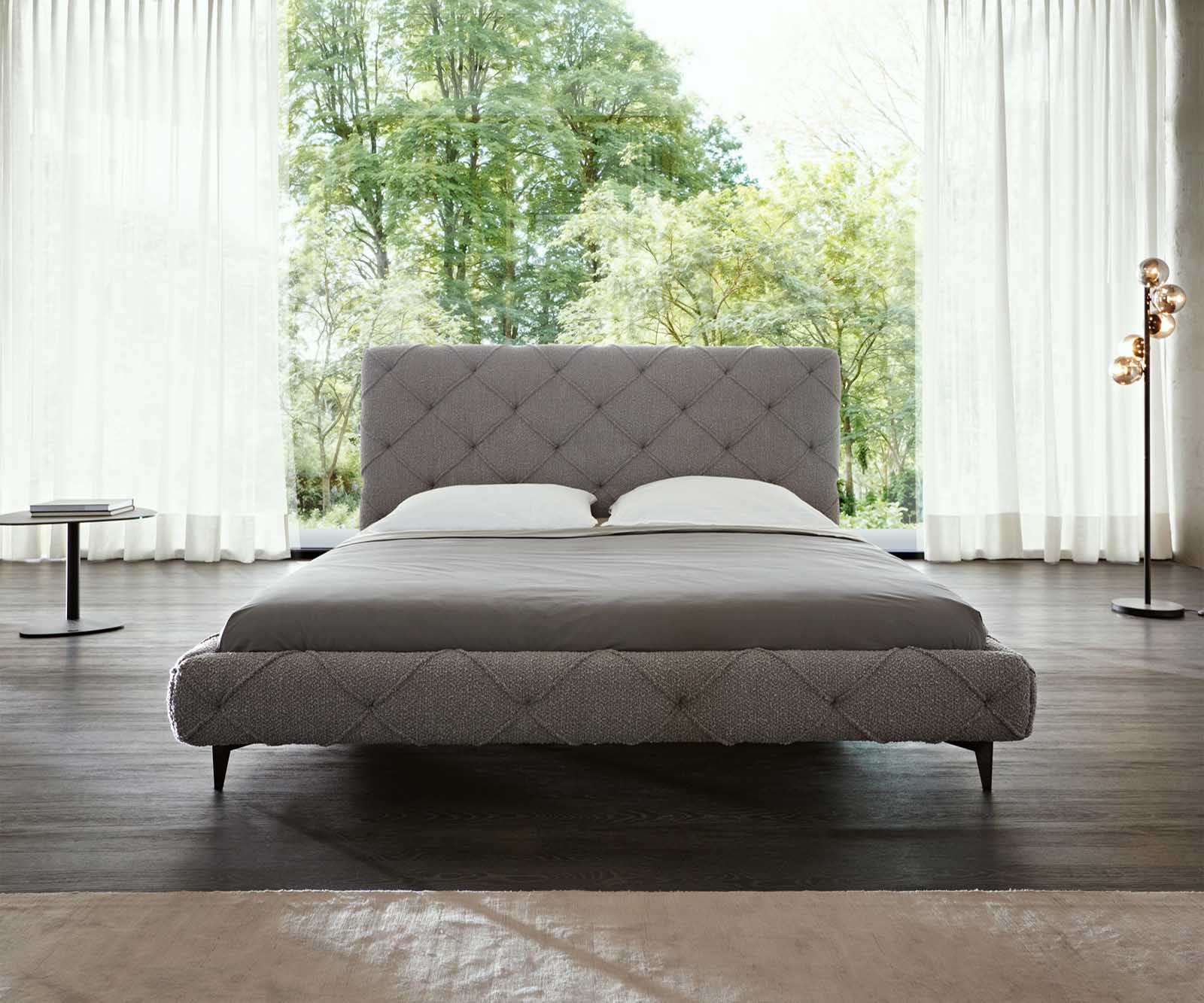 Тапицирано легло Nayara 180x200 cm bouclé сребристо сиво 3