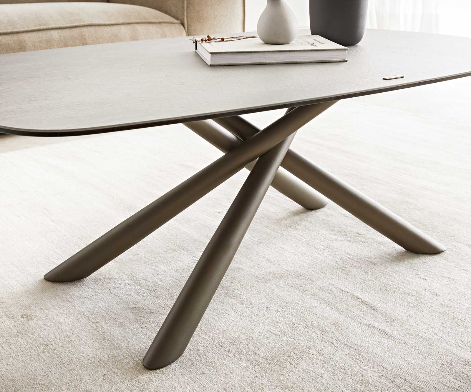 Холна маса 120x70 cm Керамика Aspetto Concreto Бетон цвят Основа Effektifinish Titan Sarita 5
