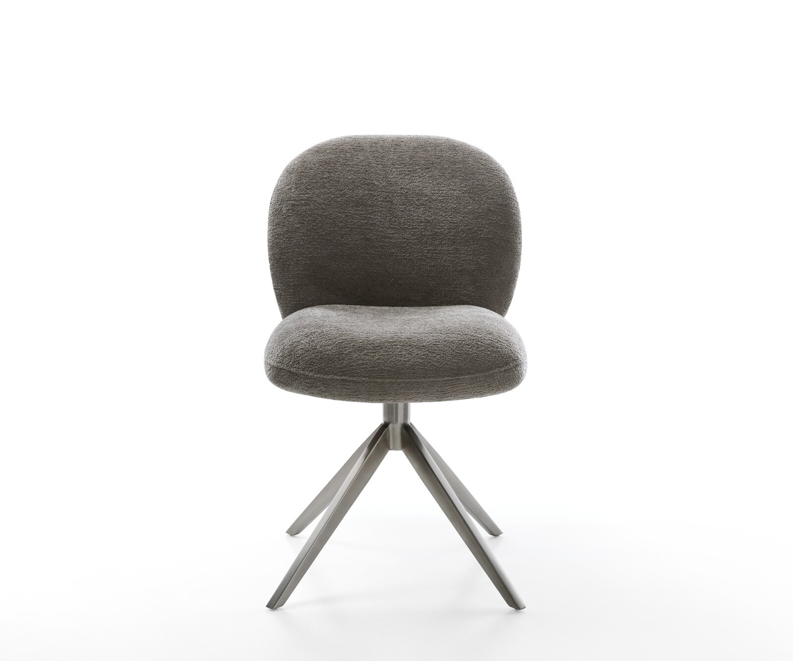 Въртящ се стол Nube-Flex Bouclé Soft Mud Кръстосана рамка широка Графит Въртене на 360° Люлееща се функция Ядро от джобни пружини 2