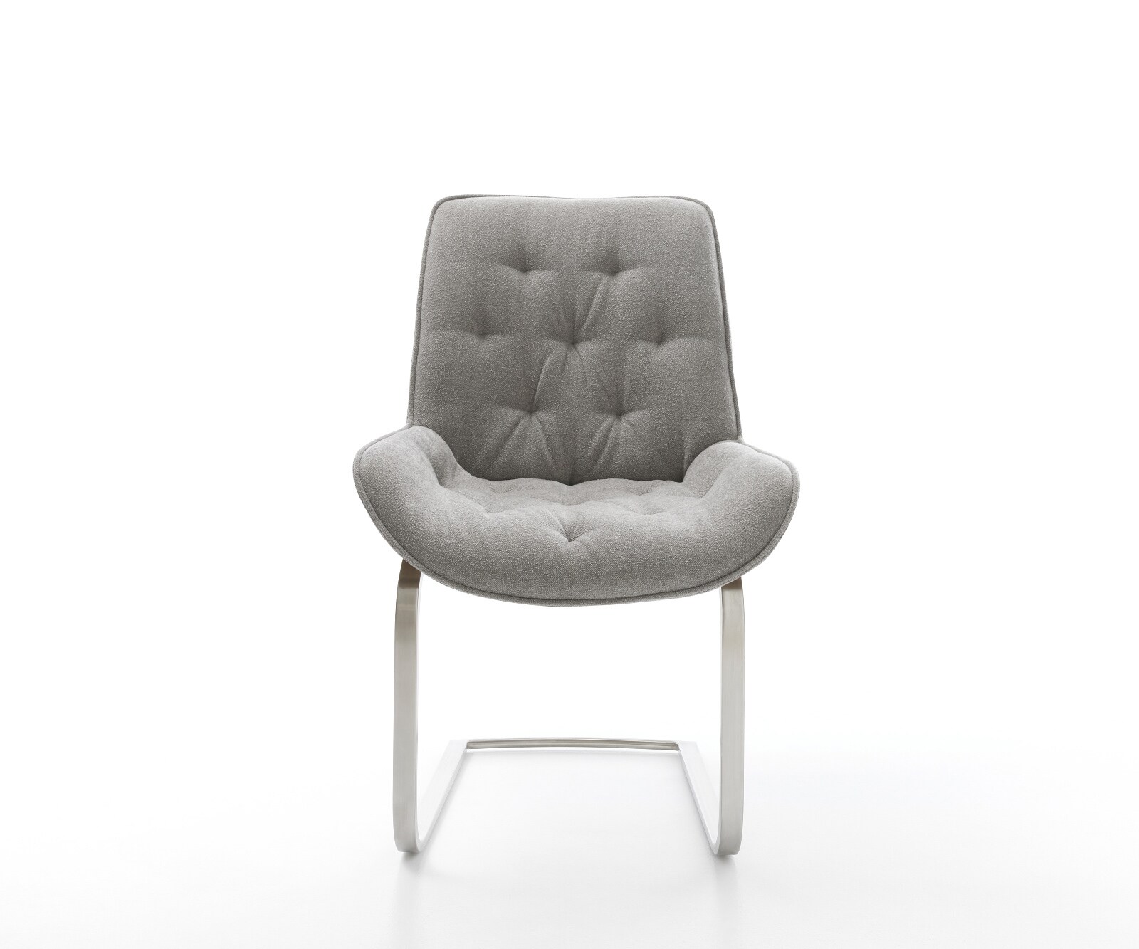 Конзолен стол Taimi-Flex текстурирана тъкан меко сиво конзолен стол плосък от неръждаема стомана 1