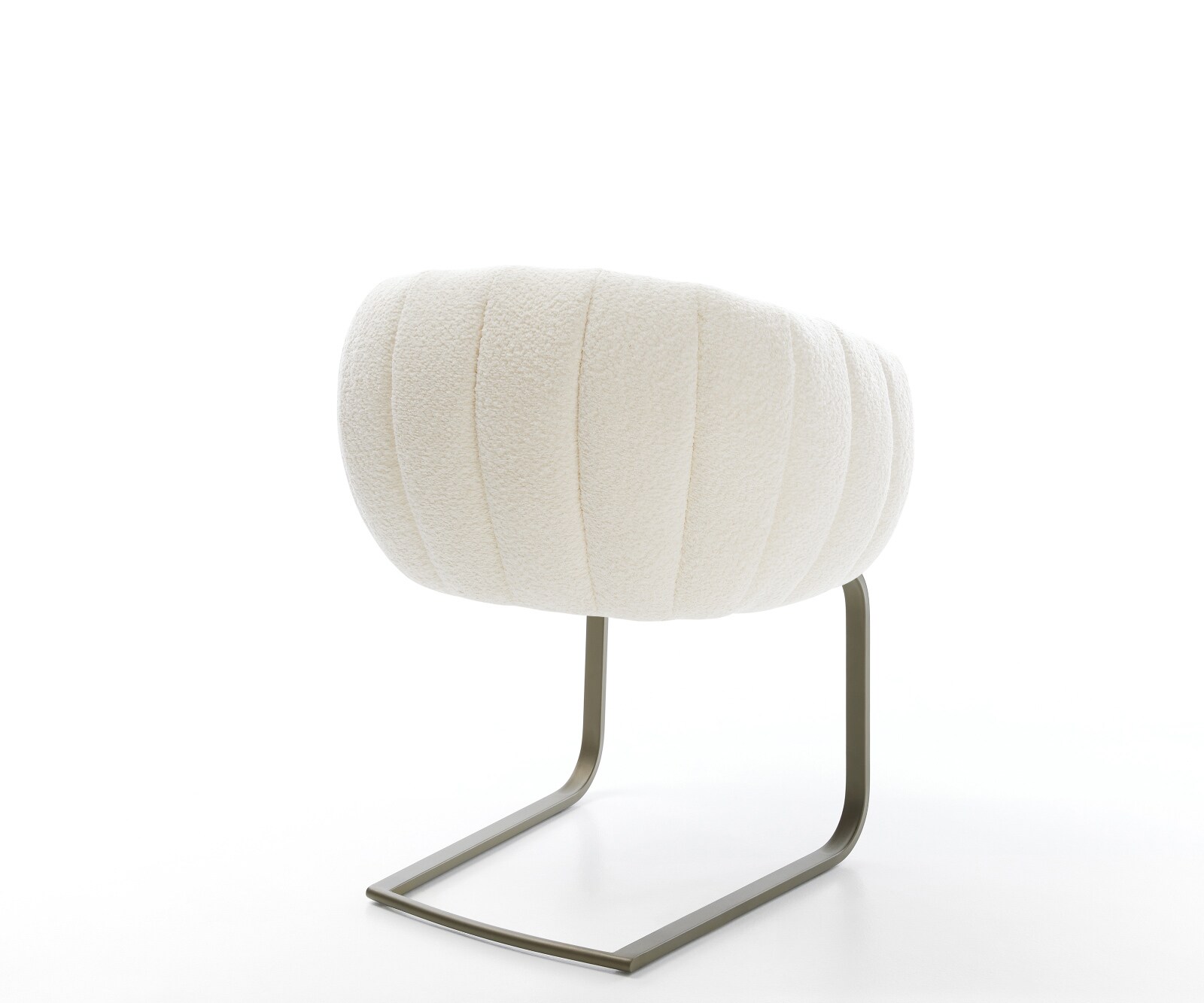 Конзолен стол Jada-Flex, Бяло букле,  Стол с конзола с плосък ефект с покритие от титаниеви джобни пружини 4