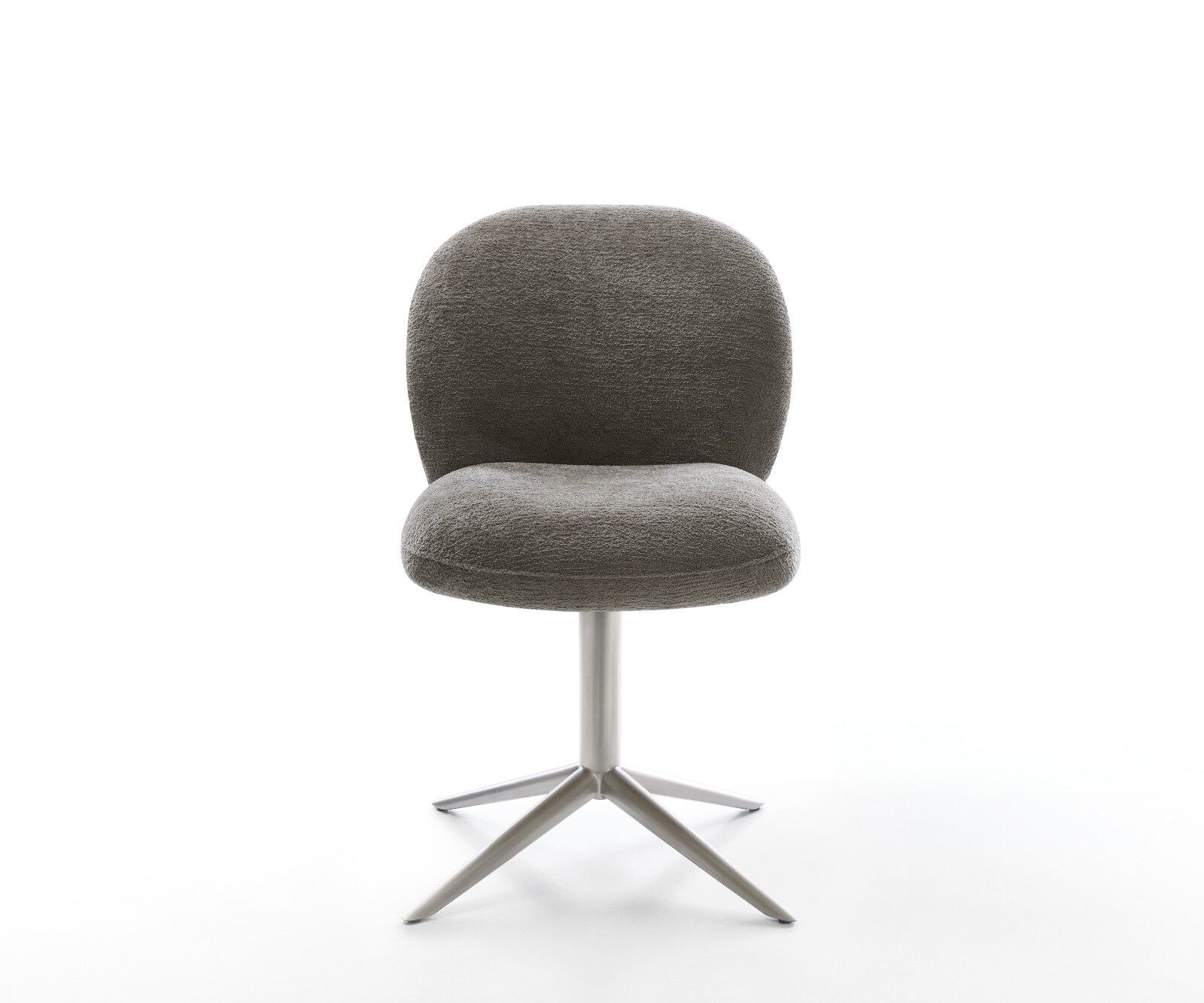 Въртящ се стол Nube-Flex Bouclé Soft Mud Основа от неръждаема стомана Завъртане на 360° Люлееща се функция Сърцевина от джобни пружини 2