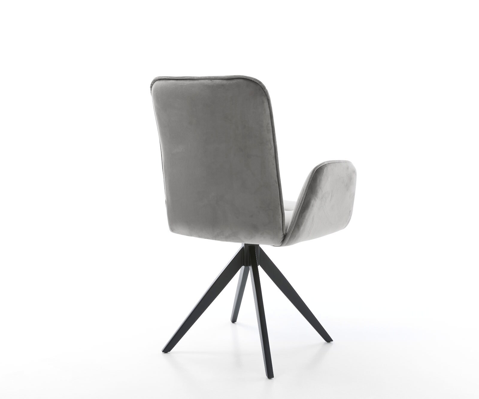 Врътящ се стол Кадифе Сив Конус крак  Черен 180° въртящ се Vinja-Flex 5