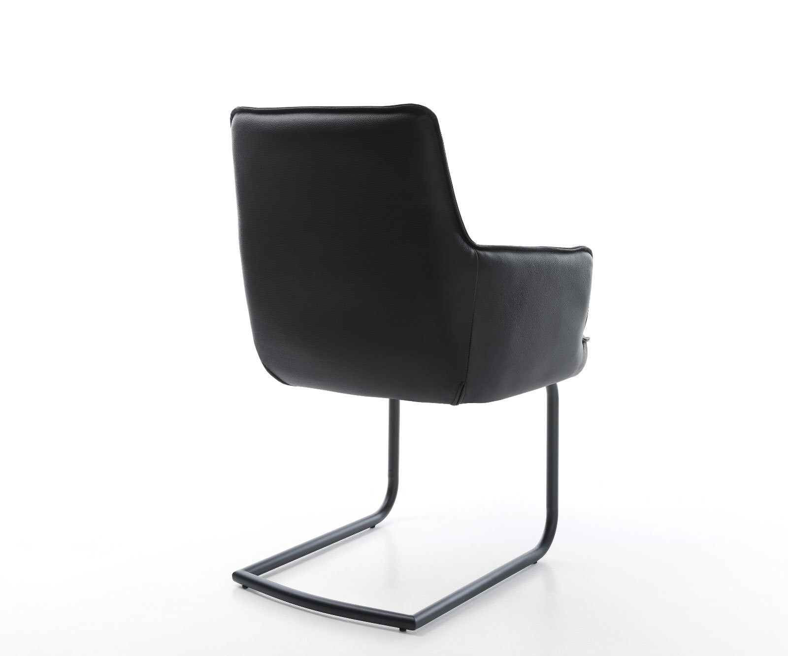 Люлеещ стол с подлакътници Естествена кожа Черен Конзолен крак кръгъл Черен Покет пружина Heira-Flex 5