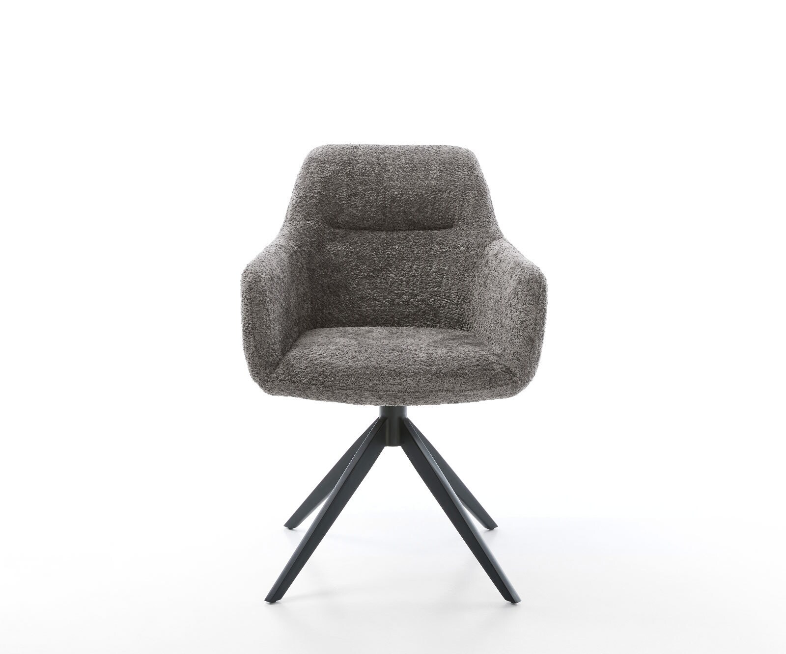 Въртящ се стол Pejo-Flex Bouclé Grey Кръстосана рамка широка Черно Въртене на 360° Люлееща се функция Ядро от джобни пружини 1