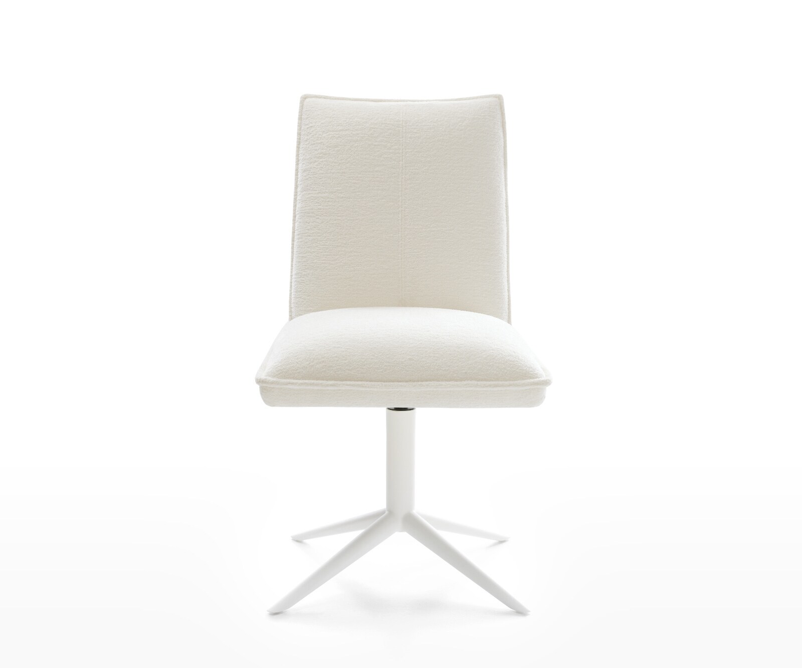 Въртящ се стол Lelio-Flex Bouclé Soft Beige База бяла Завъртане на 360° Люлееща се функция Ядро от джобни пружини 2