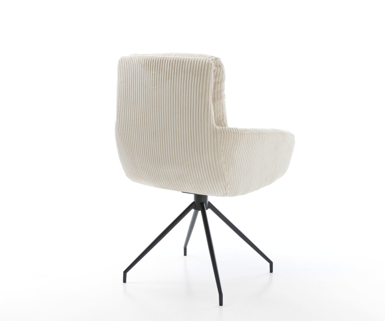 Врътящ се стол с подлакътници Корд Бежов Конус крак кръгъл Черен 180° въртящ се Abelia-Flex 5