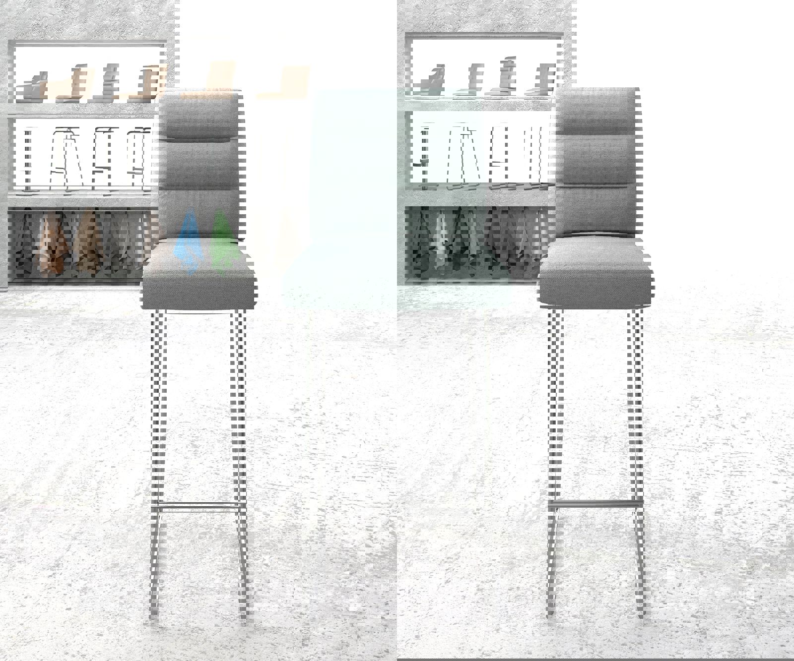 Барстол Pela-Flex Stripes Mint Основа за шейни от неръждаема стомана 2