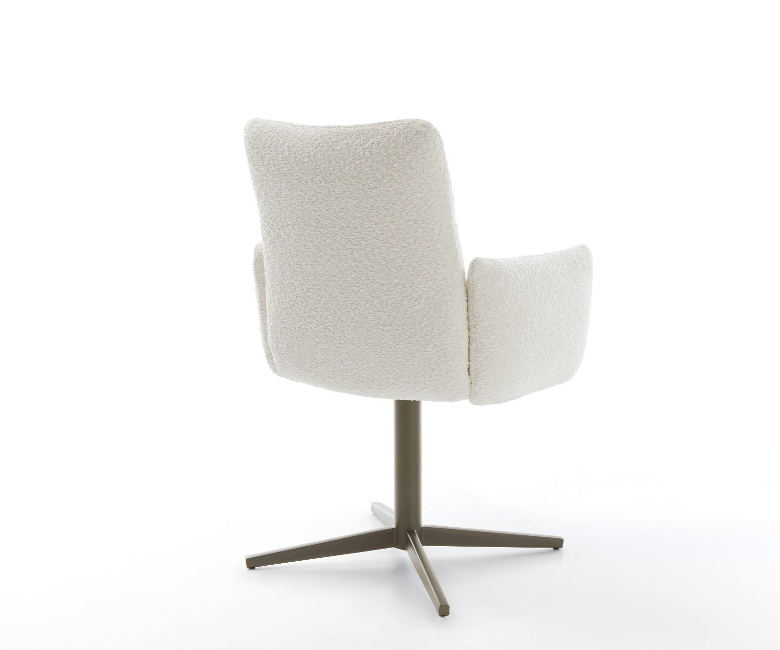 Врътящ се стол с подлакътници Букле Бял Офис основа  Titan 360° въртящ се Покет пружина Jova-Flex 5