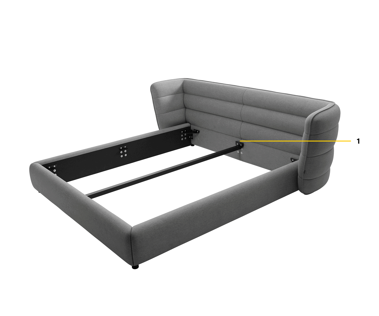 Тапицирана рамка за легло Simea 180x200 cm bouclé silver grey 8