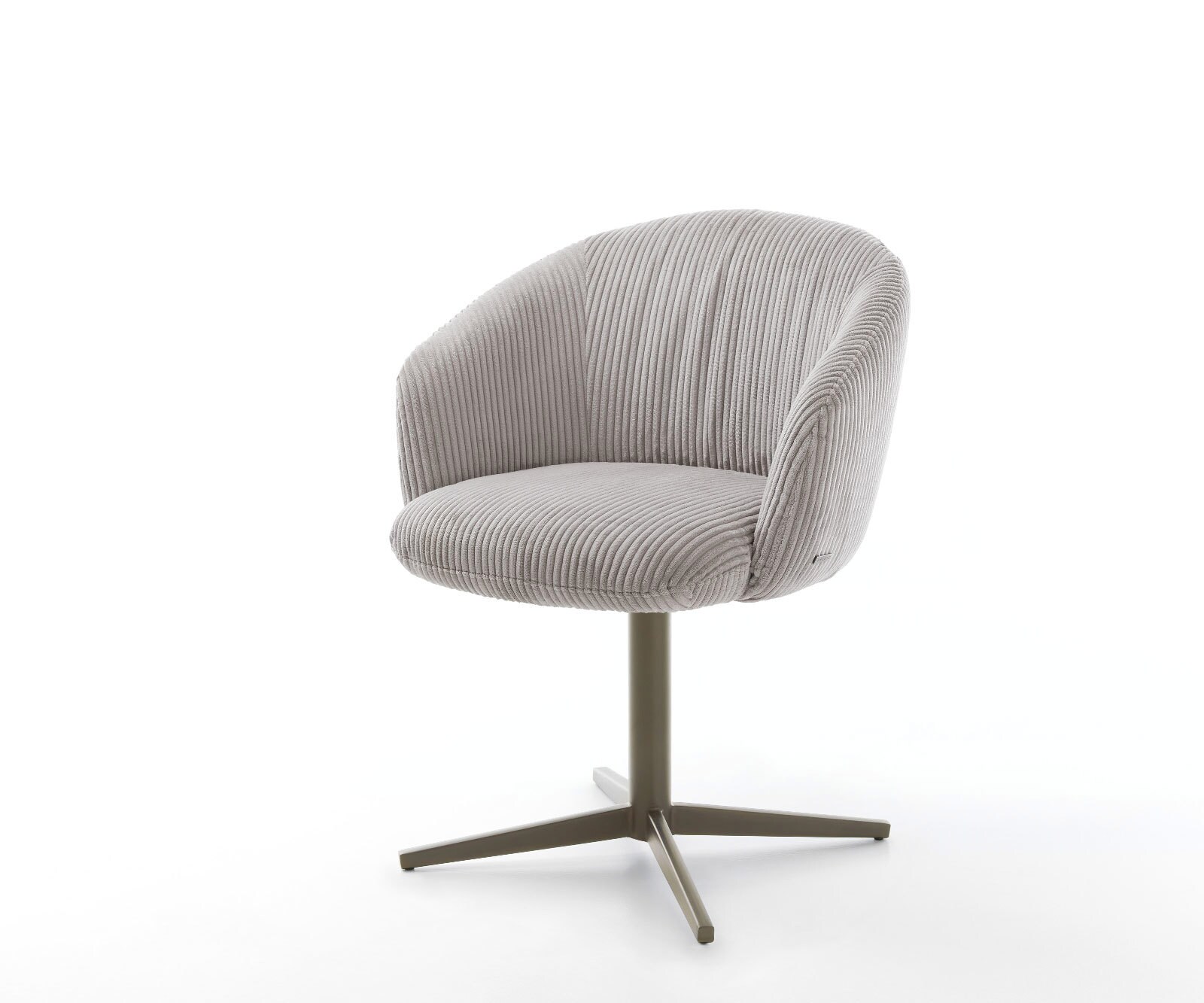 Врътящ се стол с подлакътници Корд СребристСив Офис основа  Titan 360° въртящ се Покет пружина Caja-Flex 1