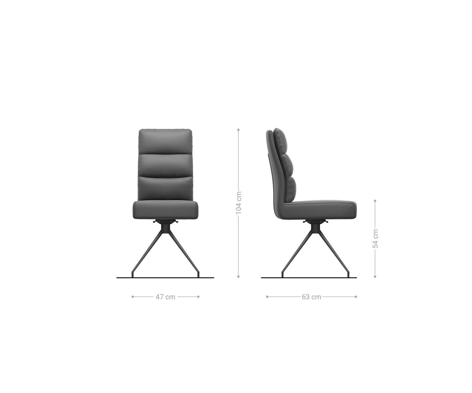 Врътящ се стол Естествена кожа Сиво-Кафяв Конус крак кръгъл Черен 180° въртящ се Покет пружина Pela-Flex 6