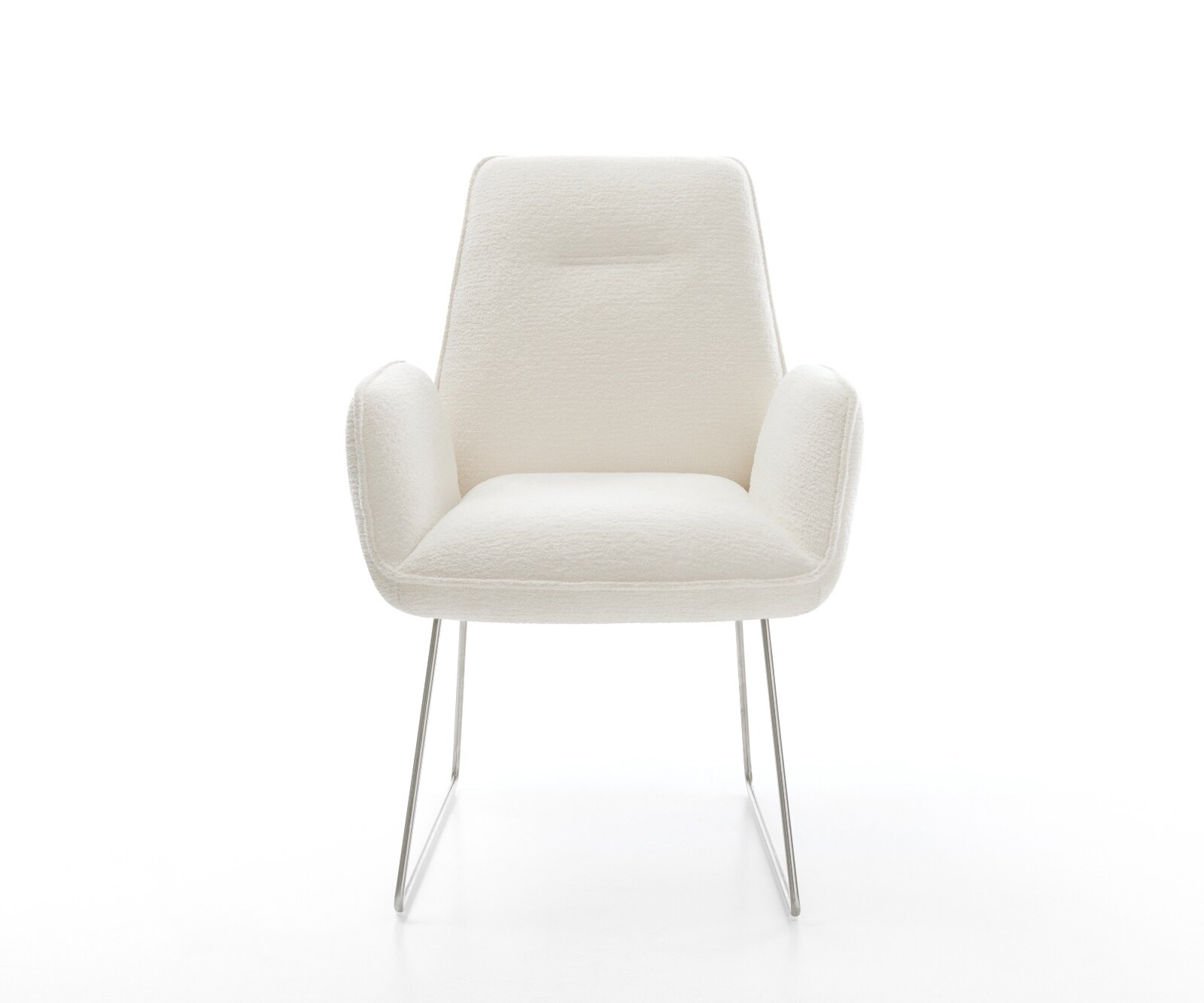 Стол за хранене Zoa-Flex Bouclé Soft Beige Основа от неръждаема стомана с джобни пружини 2