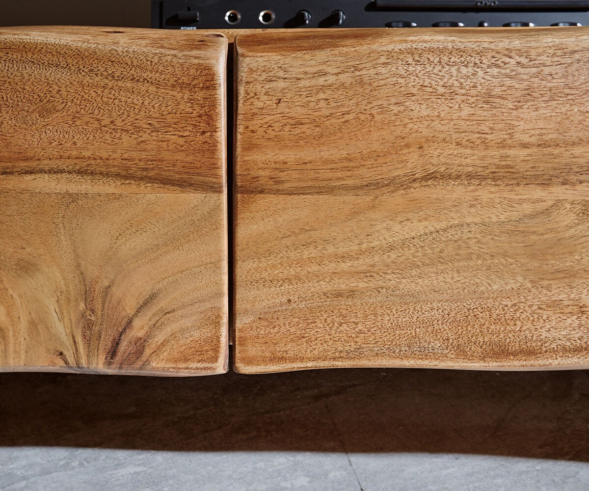 Ниска дъска 230 см масивна естествена акация 4 чекмеджета Live Edge 4