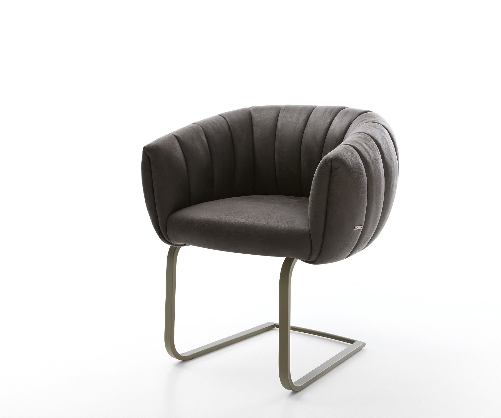 Конзолен стол Jada-Flex микрофибър антрацит винтидж стол с конзола с плосък ефект покритие титаниев джоб пружинна сърцевина