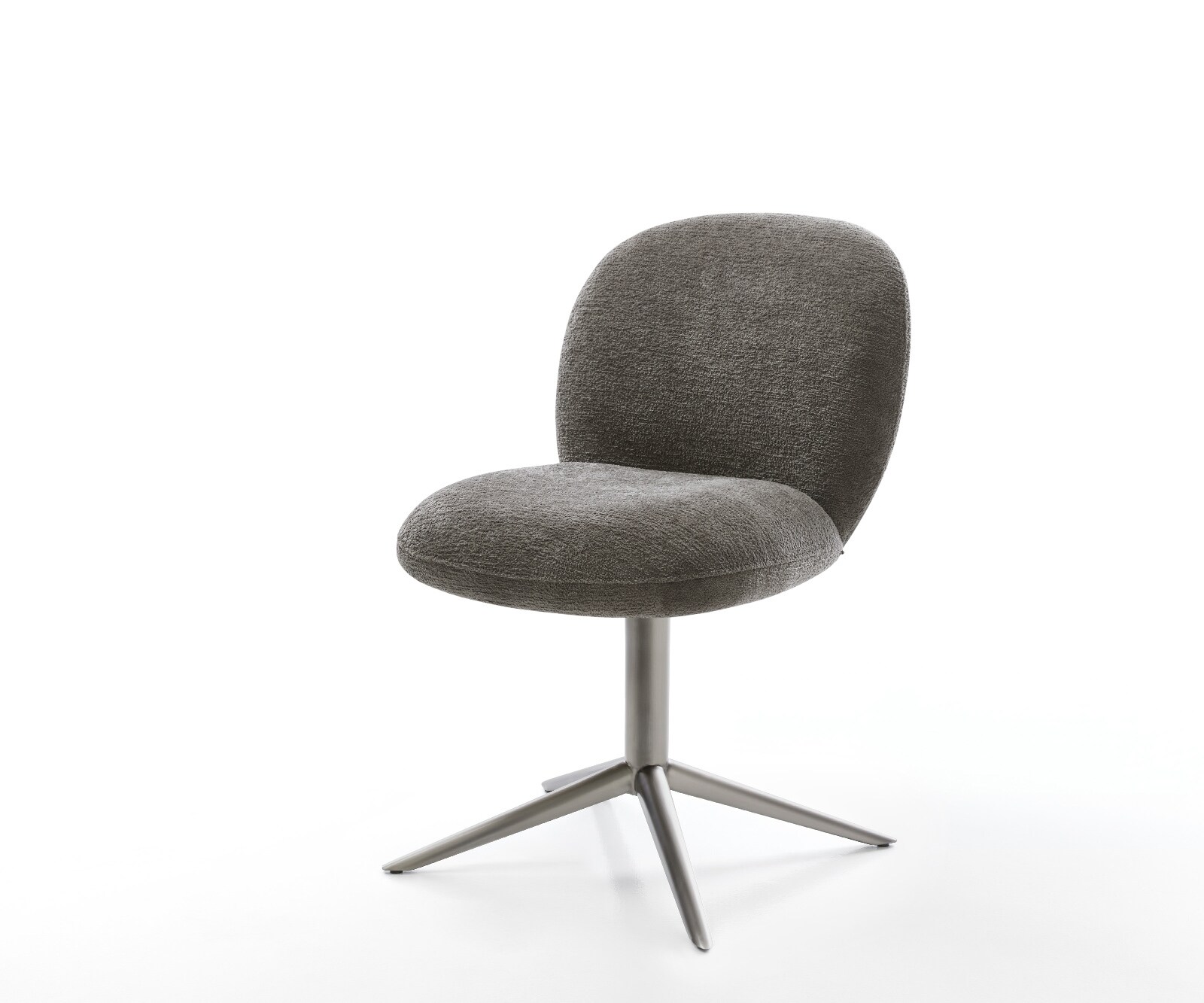 Въртящ се стол Nube-Flex Bouclé Soft Mud Графитна основа Завъртане на 360° Люлееща се функция Ядро от джобни пружини 1