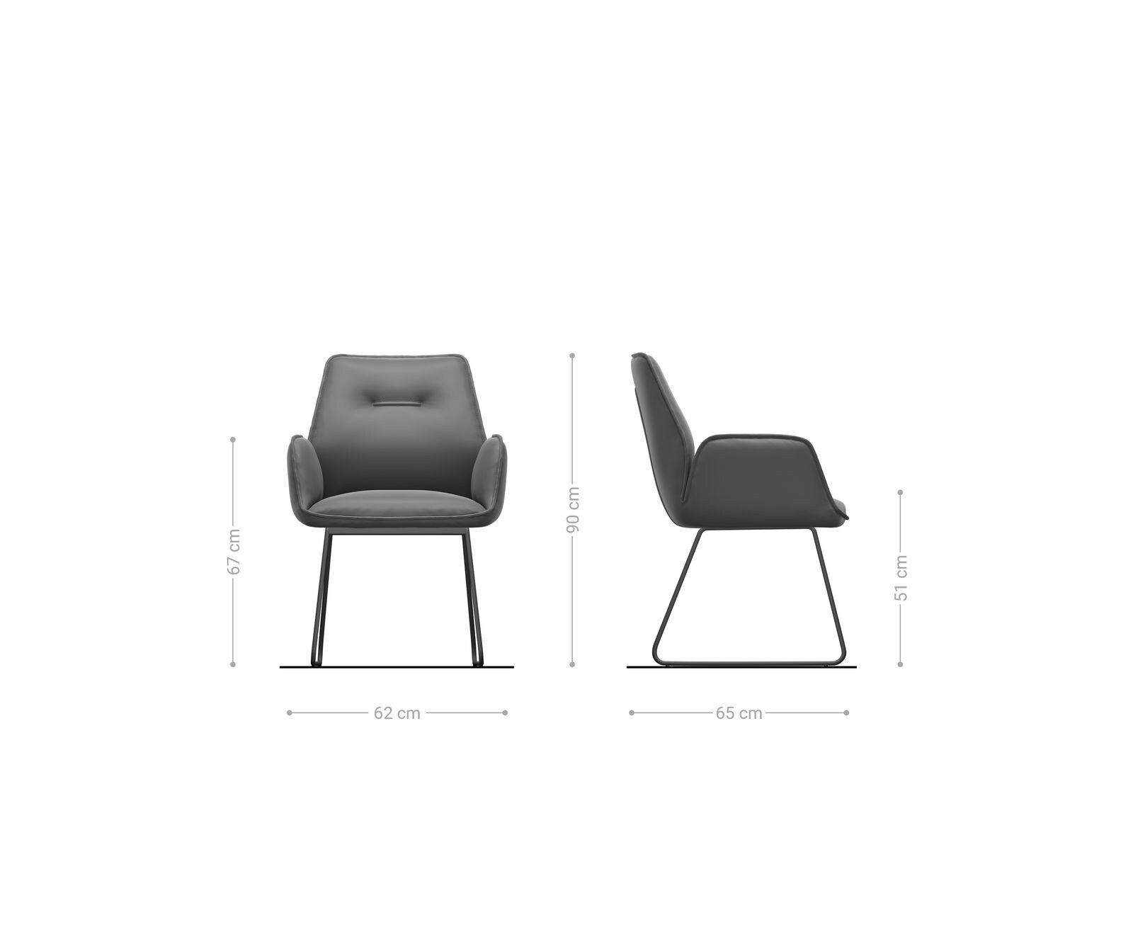 Кресло Антрацит Винтидж Извити крака Черни Zoa-Flex 5