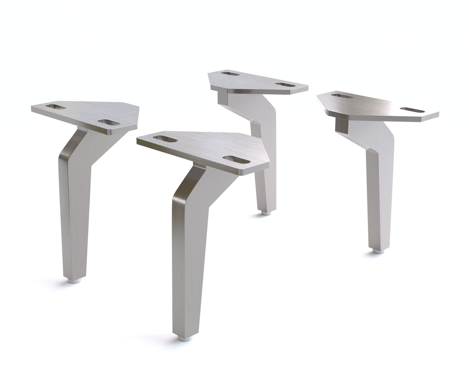 Скоба за крака 15 см от неръждаема стомана за всички видове мебели (комплект от 4)