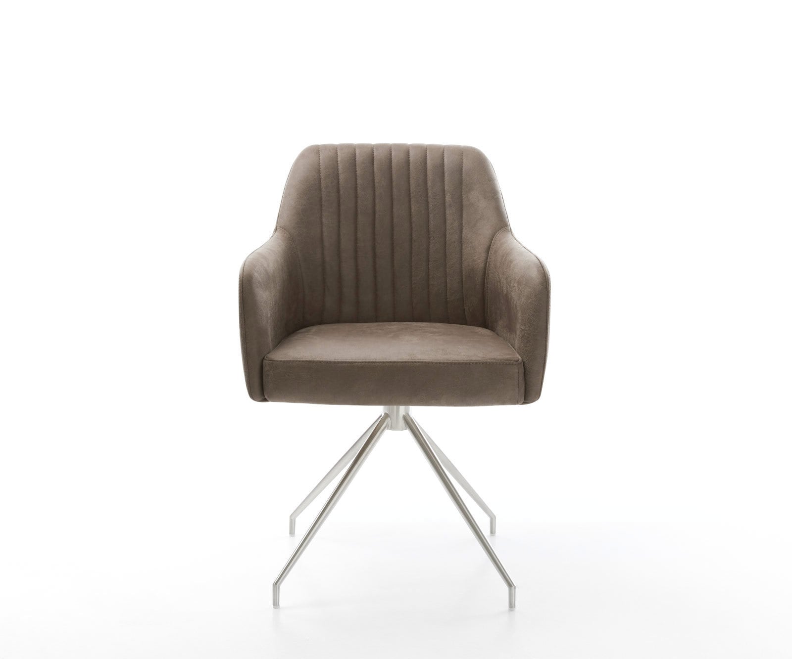 Врътящ се стол Таупе Винтидж Конус крак кръгъл Неръждаема стомана 180° въртящ се Greg-Flex 1 Врътящ се стол Таупе Винтидж Конус крак кръгъл Неръждаема стомана 180° въртящ се Greg-Flex 1