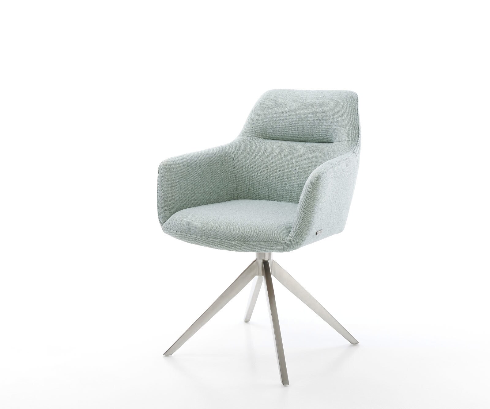 Въртящ се стол Pejo-Flex Stripes Mint Кръстосана рамка широка Неръждаема стомана Въртене на 360° Люлееща се функция Ядро от джобни пружини