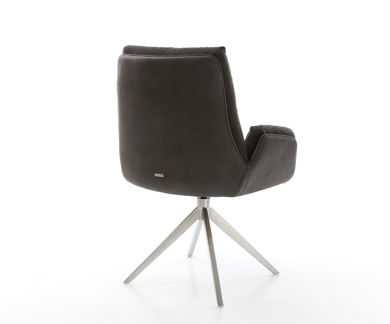 Врътящ се стол Комбинация от дамаски Черен Конус крак плосък Неръждаема стомана 360° въртящ се Люлеещ се Clea-Flex 5