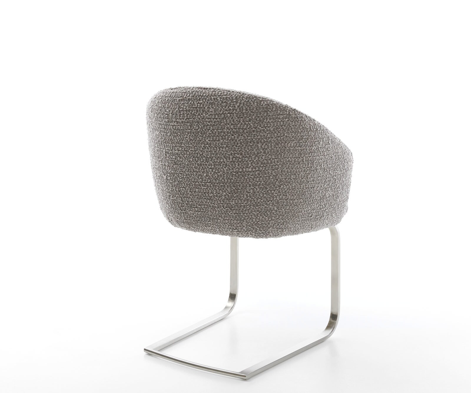 Люлеещ стол с подлакътници Букле Сребристо сив Конзолен крак плосък Неръждаема стомана Покет пружина Caja-Flex 5