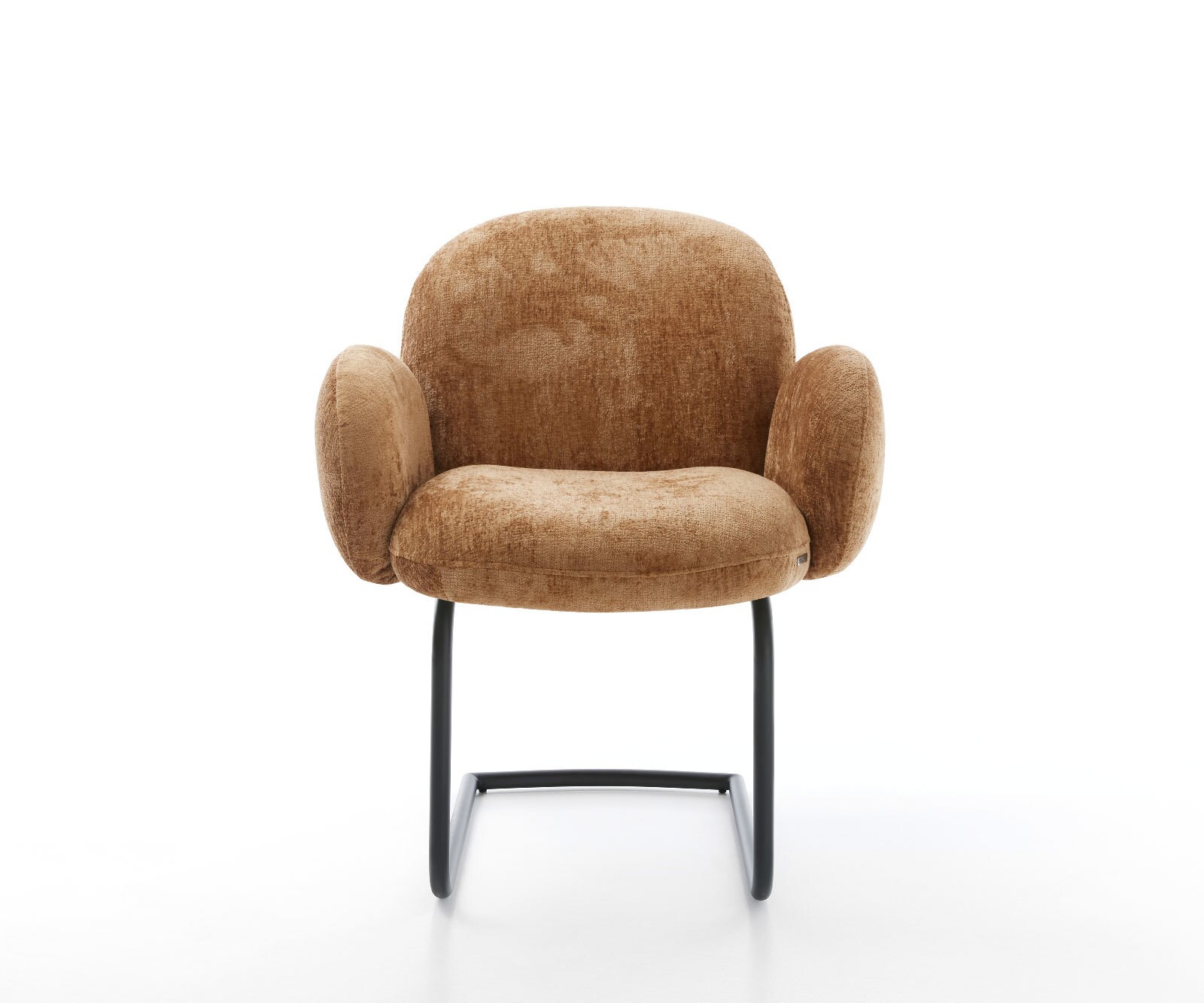 Люлеещ стол с подлакътници Шенил Ръжда Конзолен крак кръгъл Черен Покет пружина Nube-Flex 2