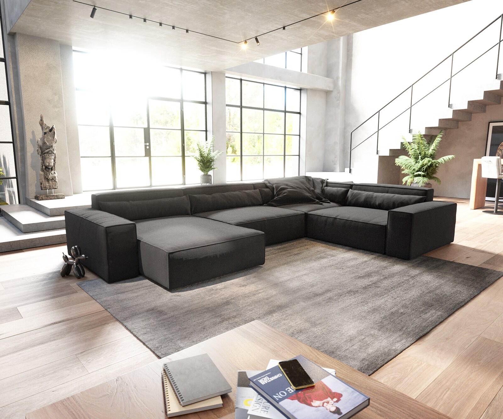  XL 360x260 cm Микрофибър Черен Лежанка вариации Sirpio 2