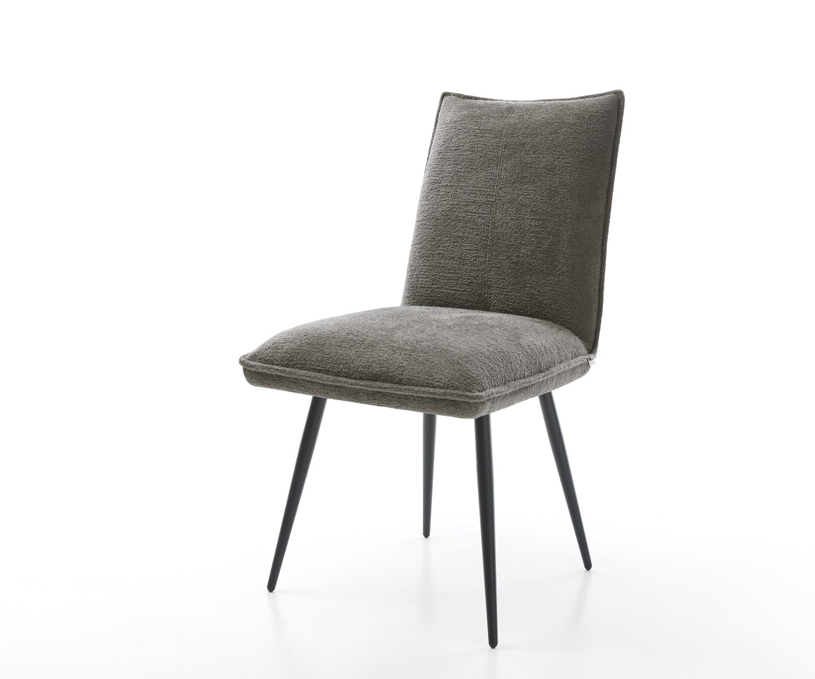 Стол за хранене Lelio-Flex Bouclé Soft Mud 4-крака с конична сърцевина от черни джобни пружини