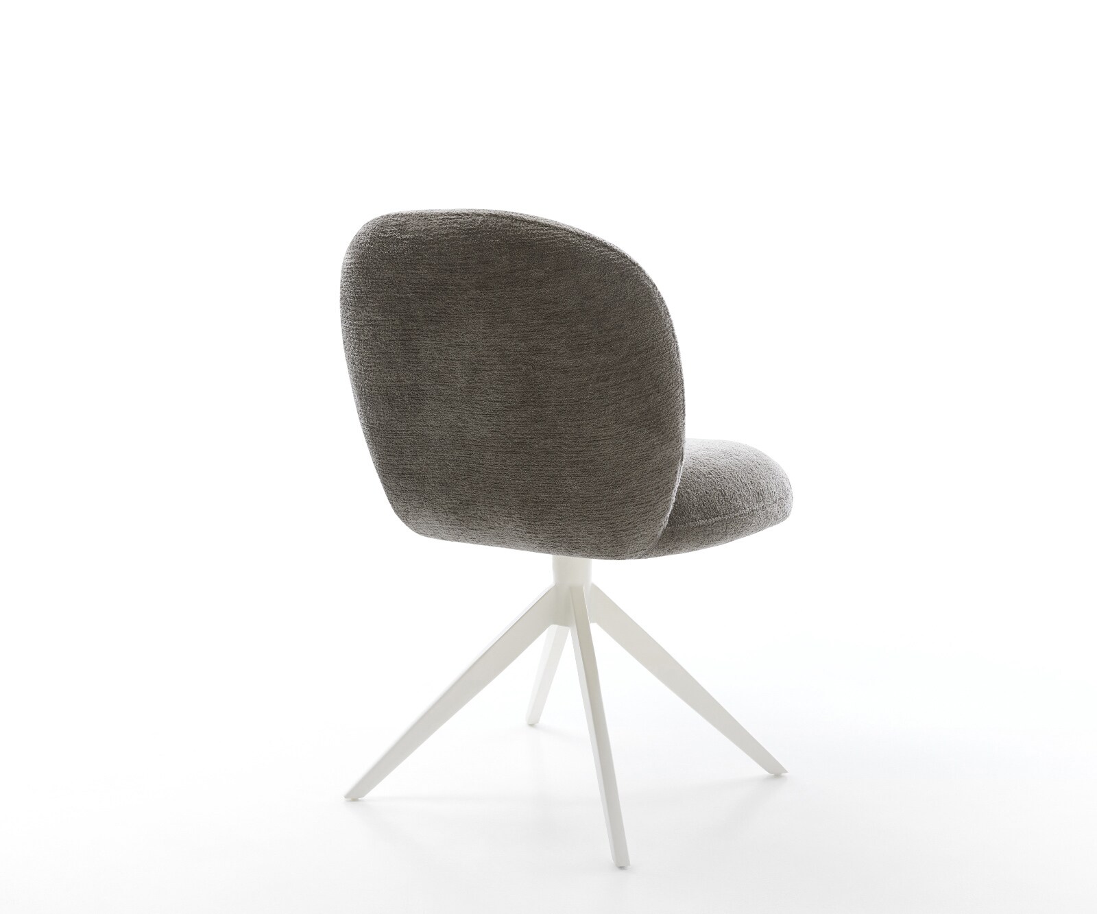 Въртящ се стол Nube-Flex Bouclé Soft Mud Кръстосана рамка широка Бяла Въртяща се на 360° люлееща се функция Ядро от джобни пружини 5