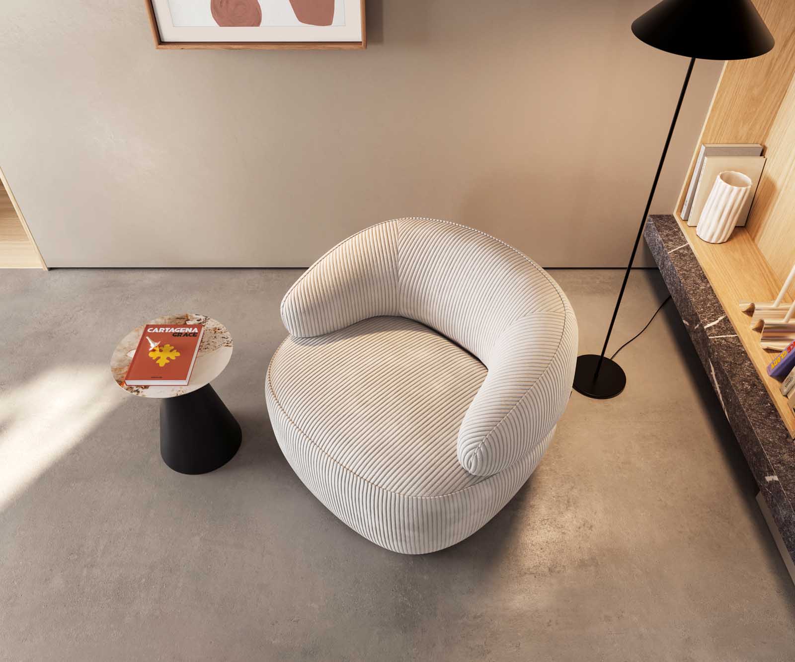 Кресло за отдих Nova 88x88 cm Cord бежаво 1 Кресло за отдих Nova 88x88 cm Cord бежаво 1