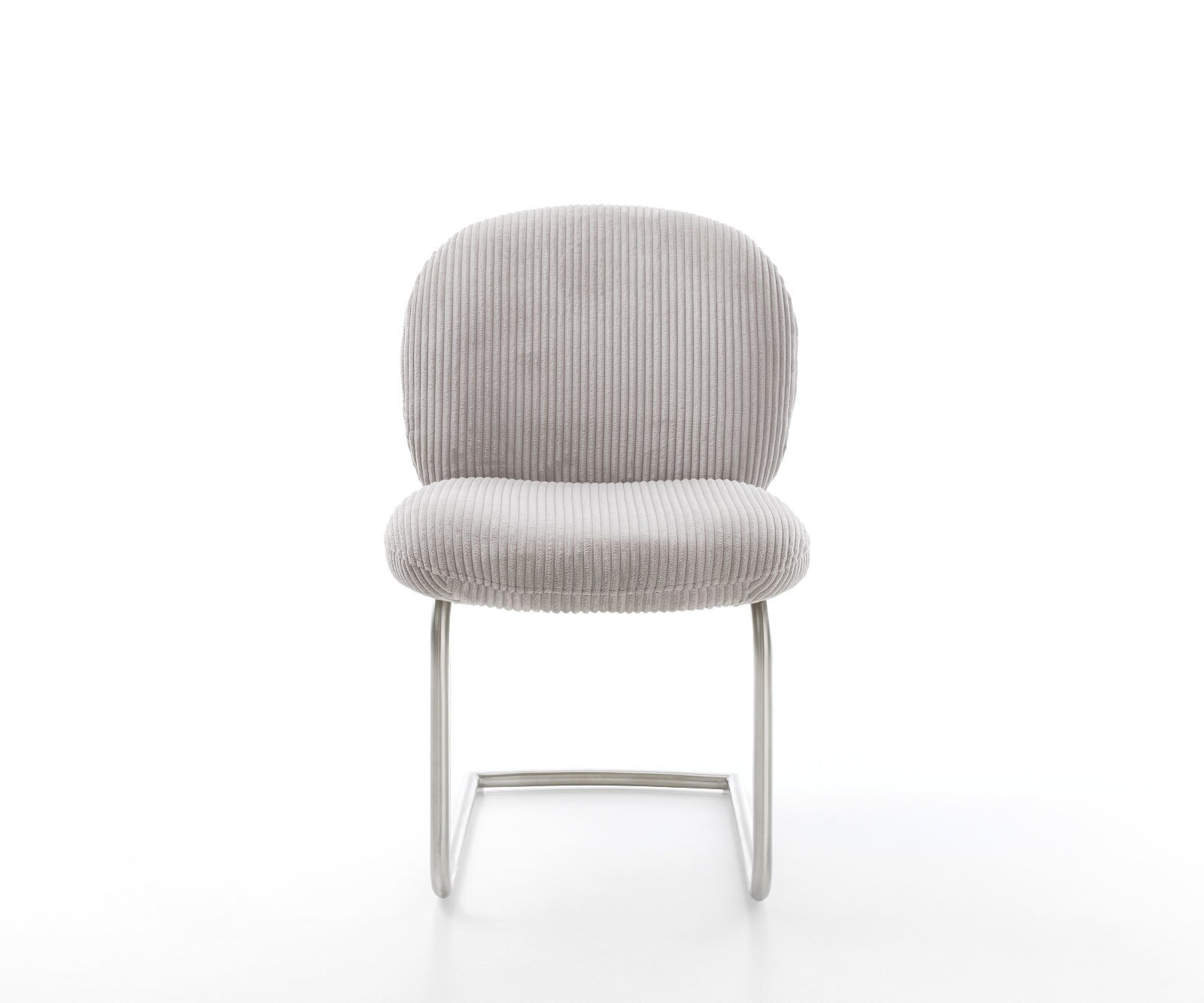 Люлеещ стол Корд Сребристо сив Конзолен крак кръгъл Неръждаема стомана Покет пружина Nube-Flex 1