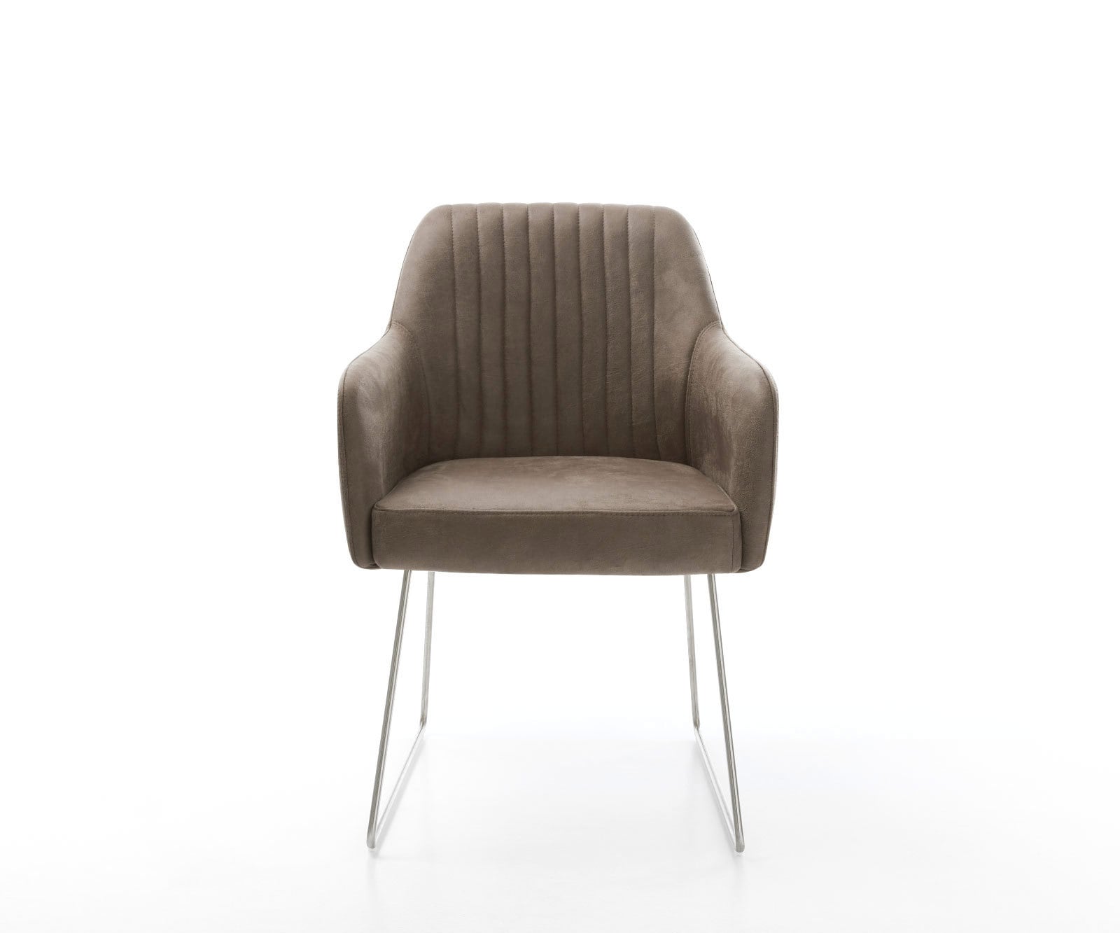 Стол Таупе Винтидж Извити крака Неръждама стомана Greg-Flex 1 Стол Таупе Винтидж Извити крака Неръждама стомана Greg-Flex 1