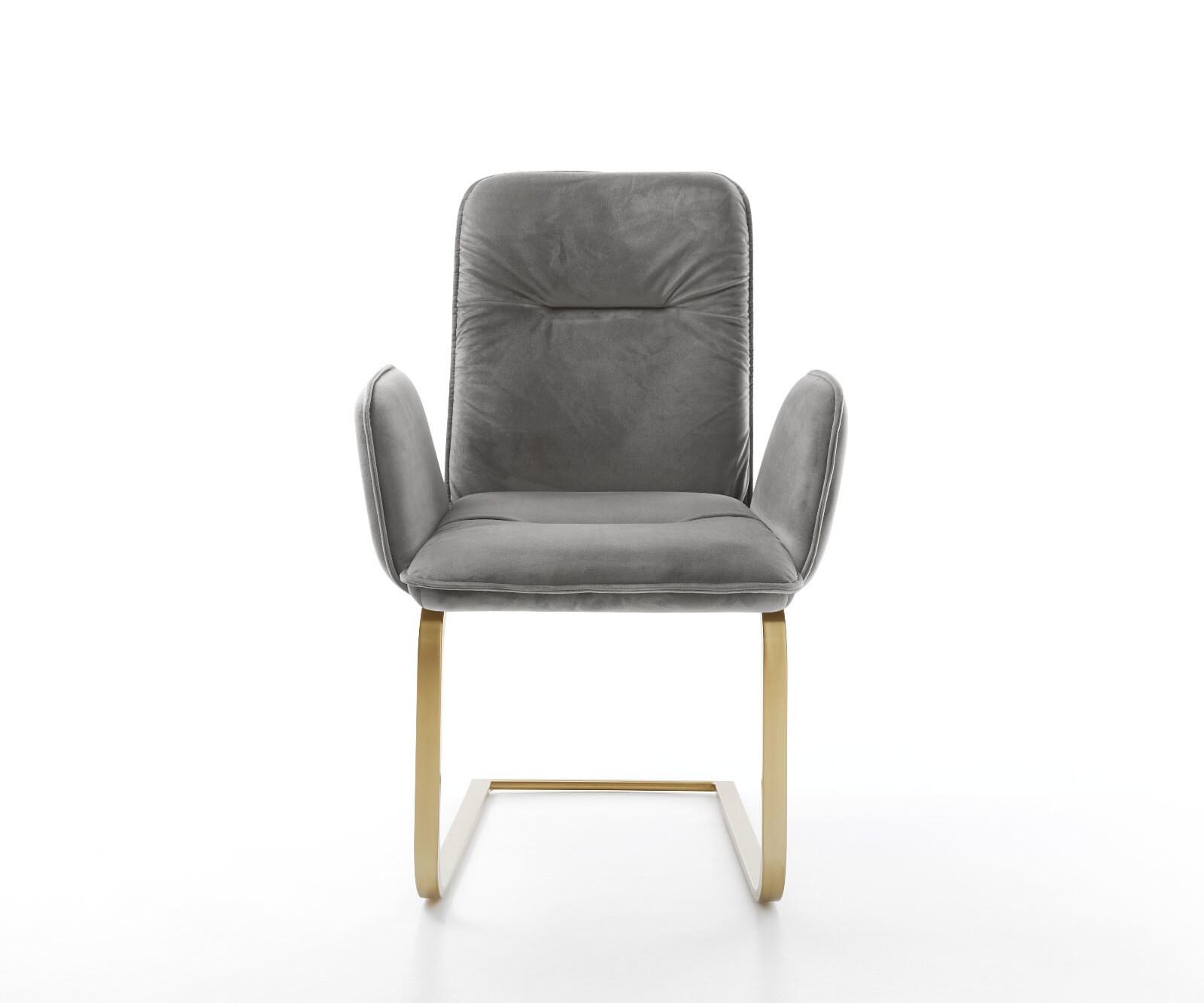 Люлеещ стол Кадифе Сив Конзолен крак плосък Злато Vinja-Flex 2