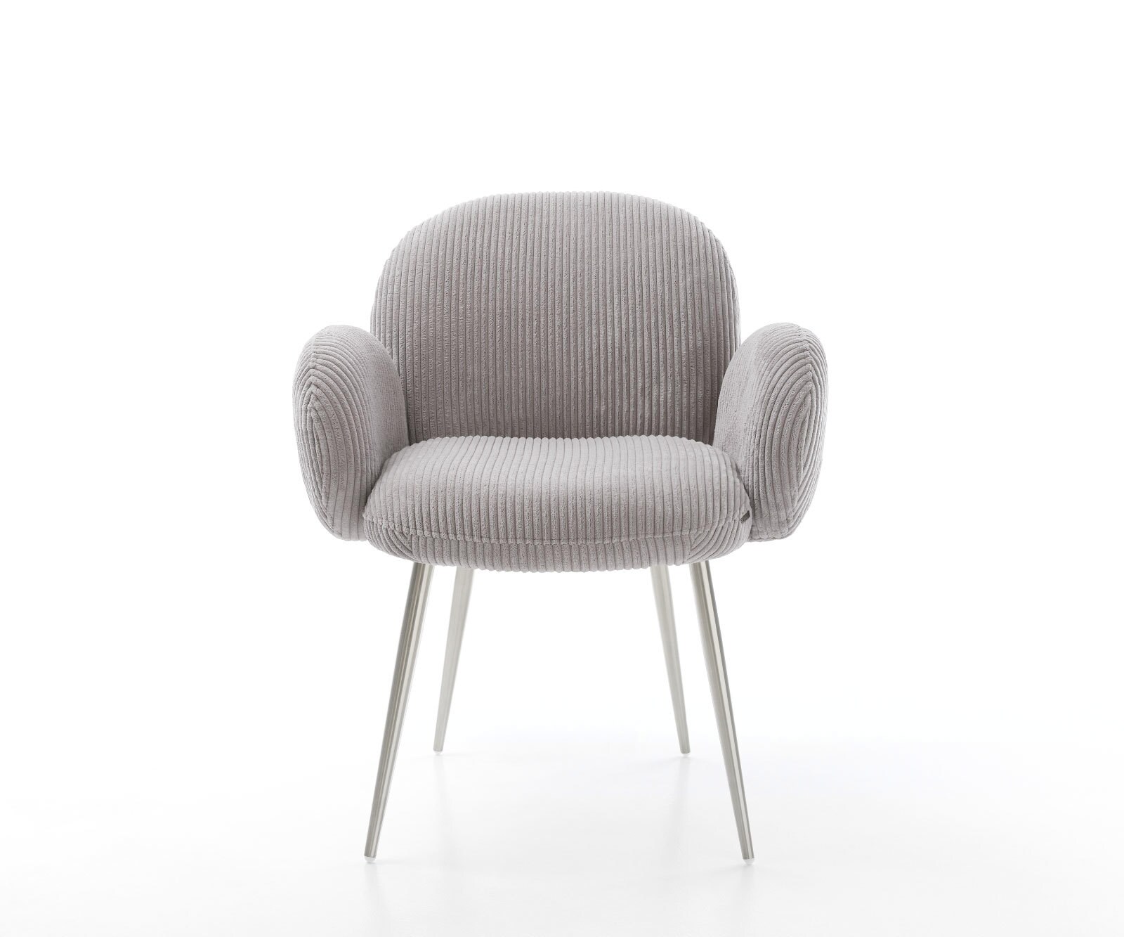 Стол Корд Сребристосив 4-крака Прави Неръждаема стомана Покет пружина Nube-Flex 1 Стол Корд Сребристосив 4-крака Прави Неръждаема стомана Покет пружина Nube-Flex 1