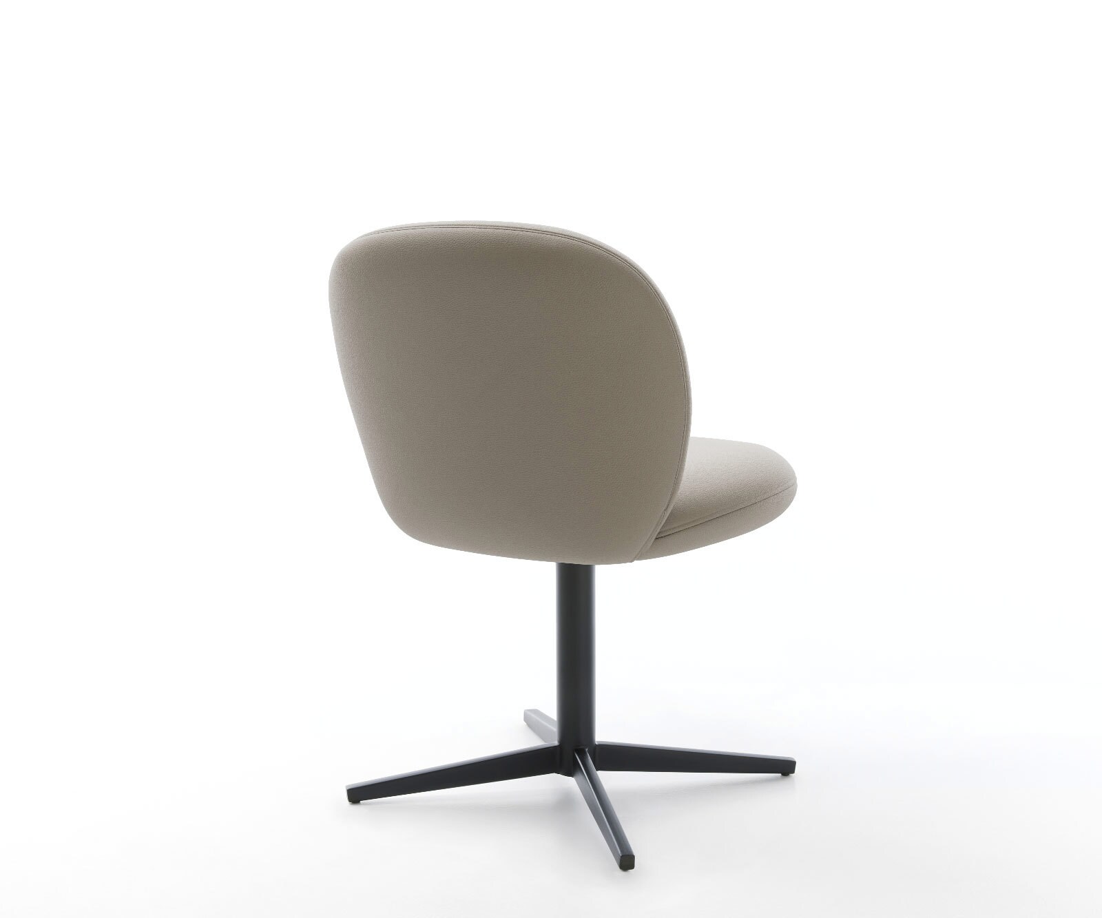 Врътящ се стол Естествена кожа Сиво-Кафяв Офис основа Черен 360° въртящ се Покет пружина Nube-Flex 5